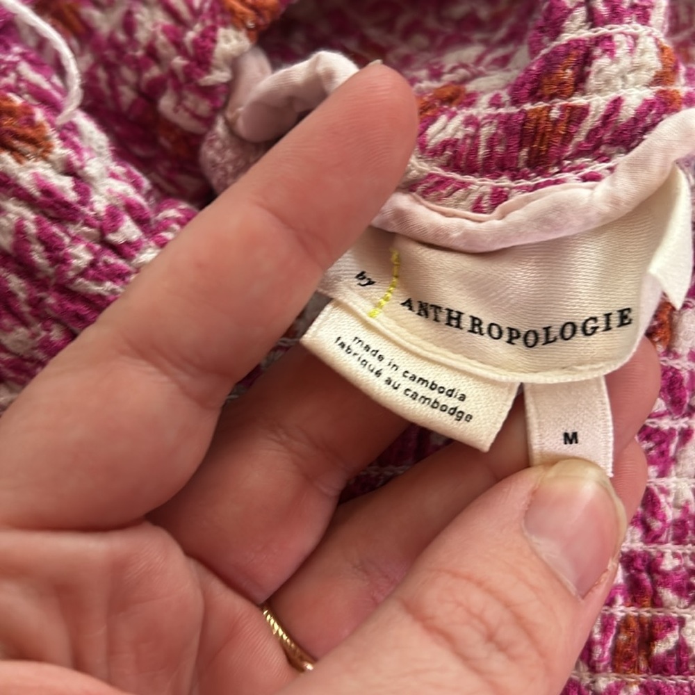 [Anthropologie] Pink Floral Joggers - Size Medium - Picture 3 of 3